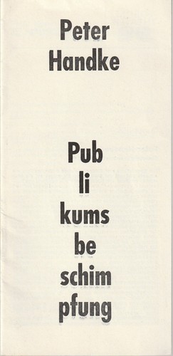 Programmheft peter handke - peter,