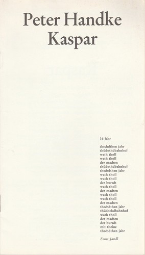 Programmheft kaspar von peter - programmheft,